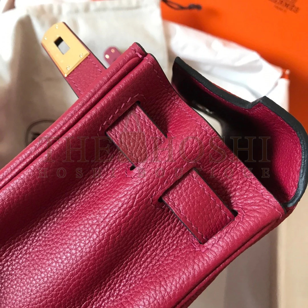 H**me5 Kelly Retourne 28 Handmade Bag In Ruby Clemence Leather Master Quality