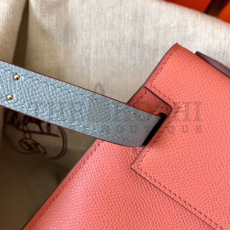 H**me5 Bicolor Epsom Kelly 28cm Rose Lipstick Handmade Bag Master Quality