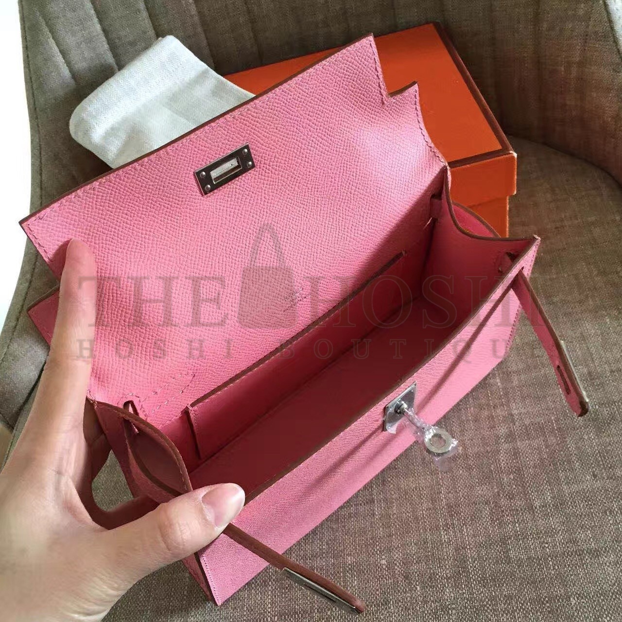 H**me5 Pink Kelly Pochette Epsom Handmade Bag Master Quality