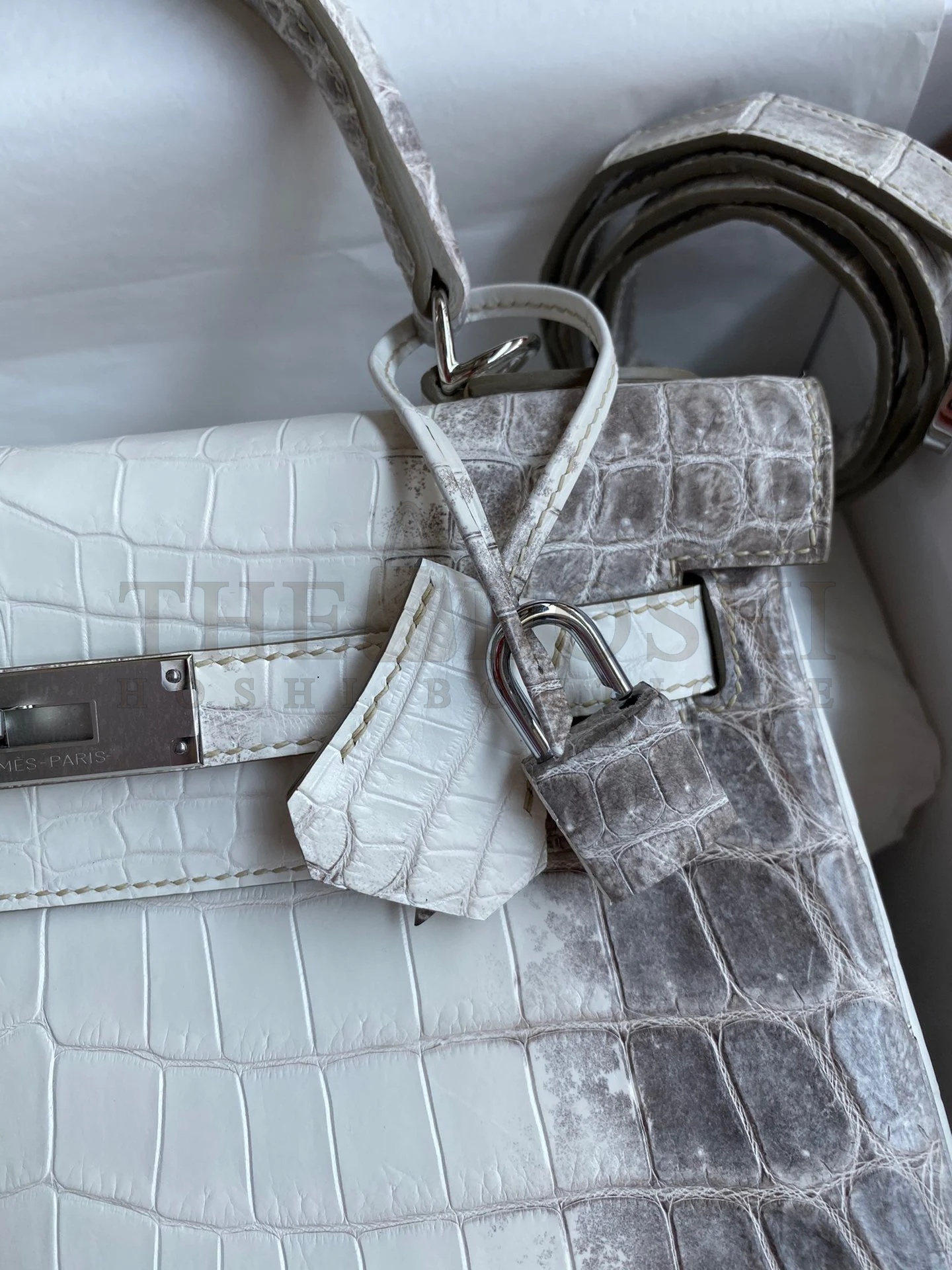 H**me5 Kelly Retourne 28 Handmade Bag In Himalaya Crocodile Niloticus Skin Master Quality