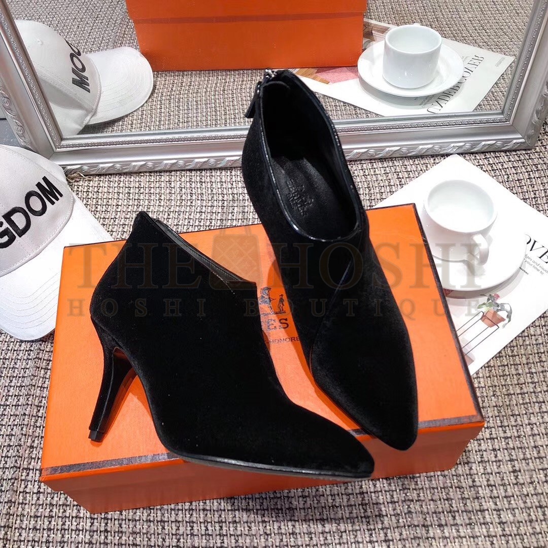 H**me5 Virginia Ankle Boots In Black Velvet Master Quality