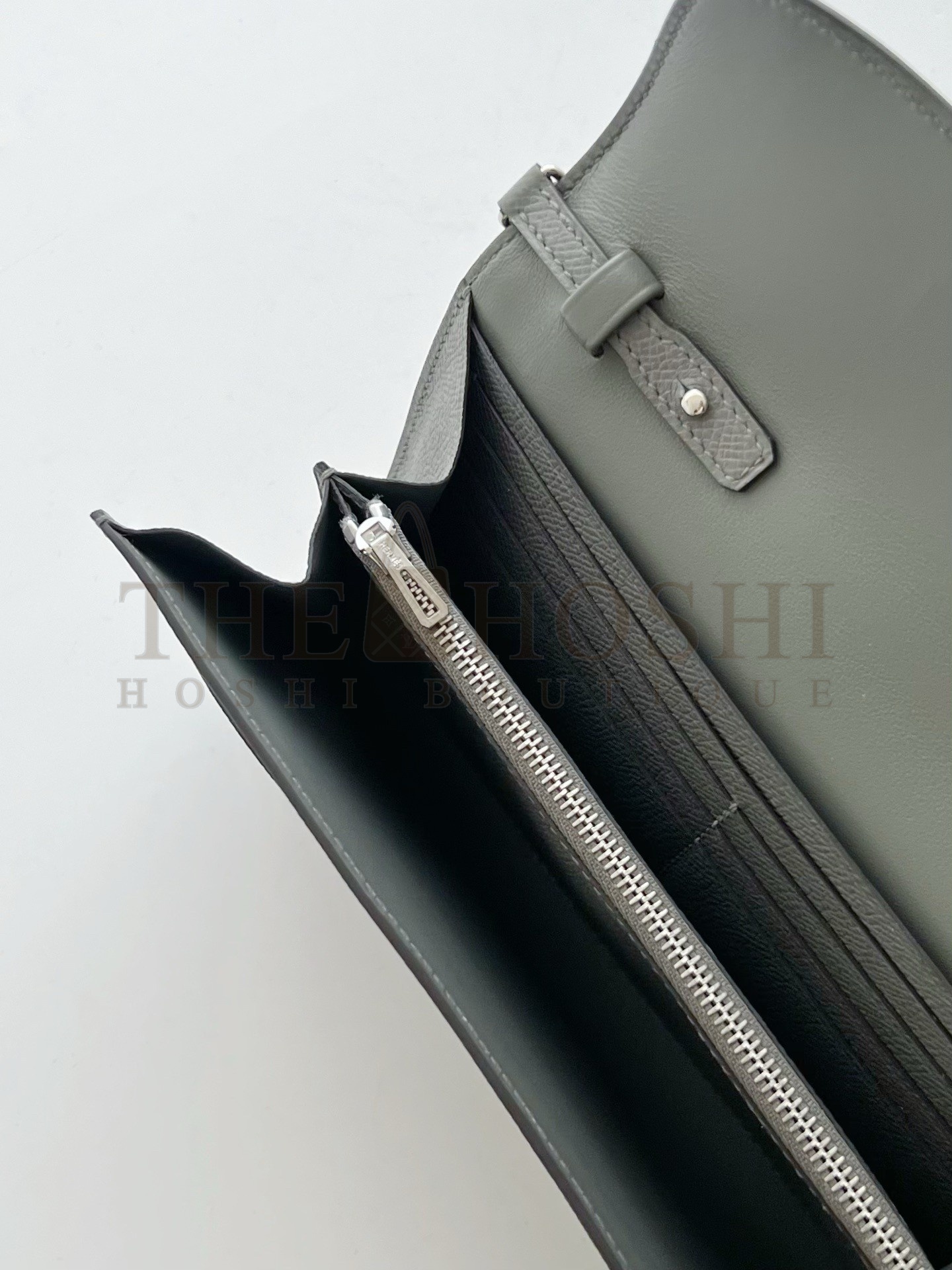 H**me5 Constance To Go Wallet in Gris Meyer Epsom Calfskin Master Quality