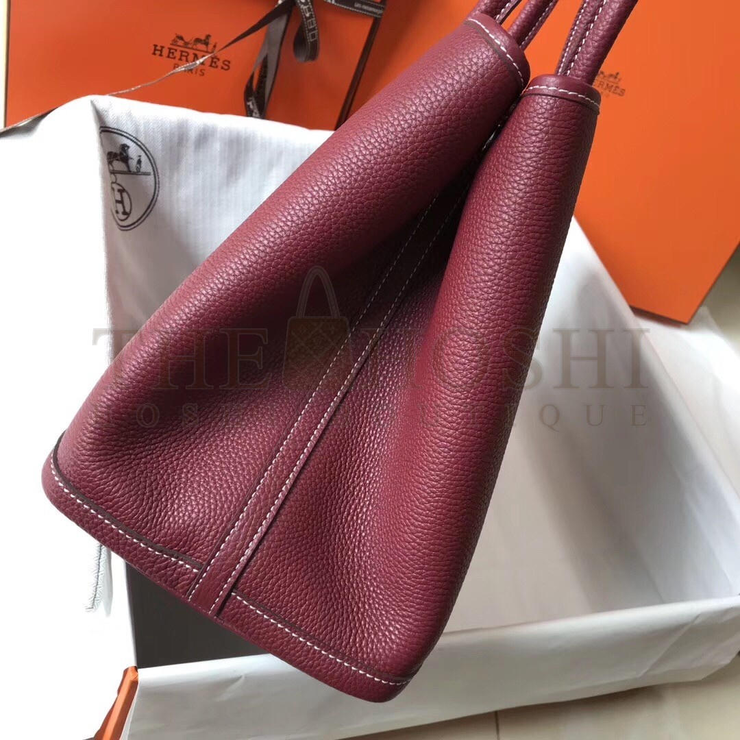 H**me5 Garden Party 36 Bag In Bordeaux Clemence Leather Master Quality