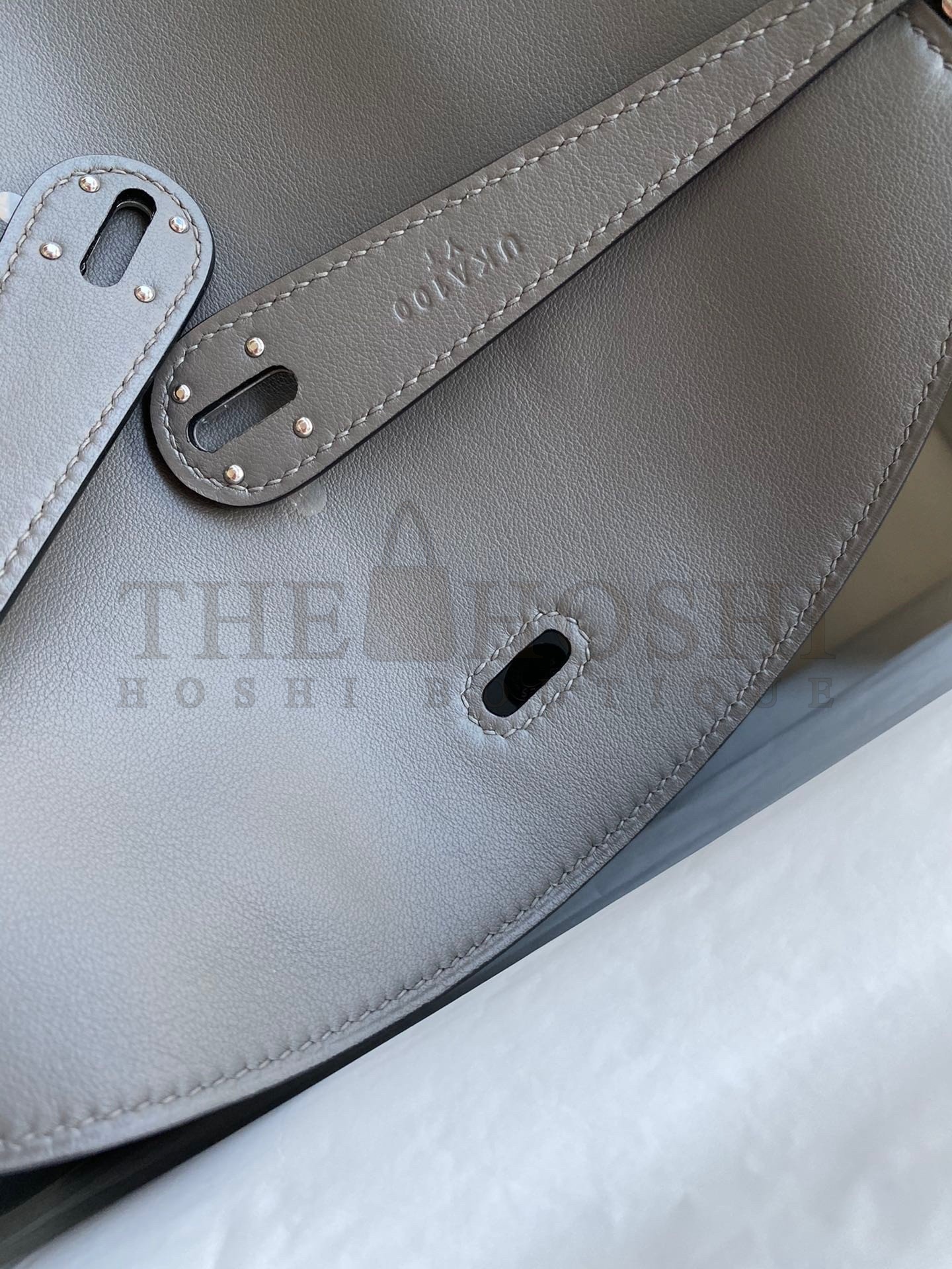 H**me5 Lindy 30 Handmade Bag In Grey Swift Calfskin Master Quality