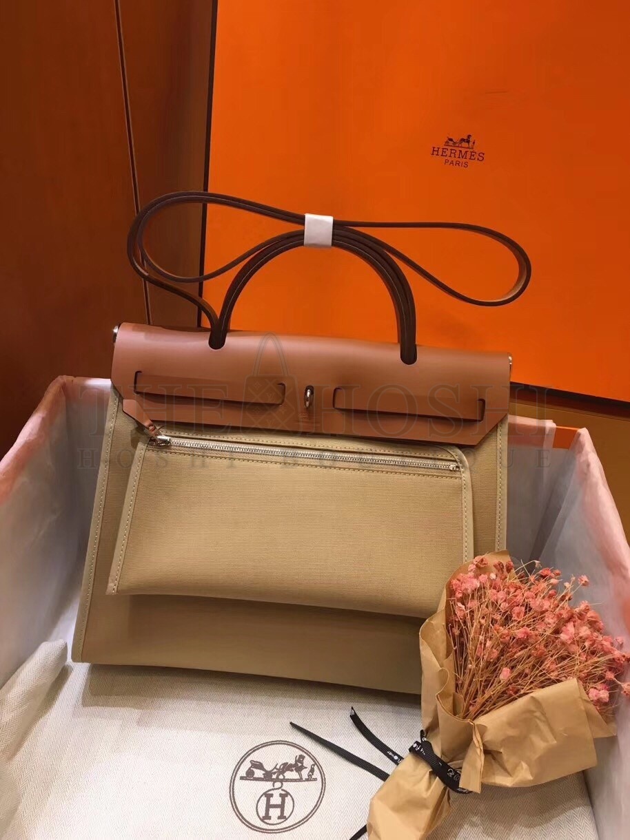 H**me5 Herbag Zip 31cm Bag In Brown And Beige Master Quality