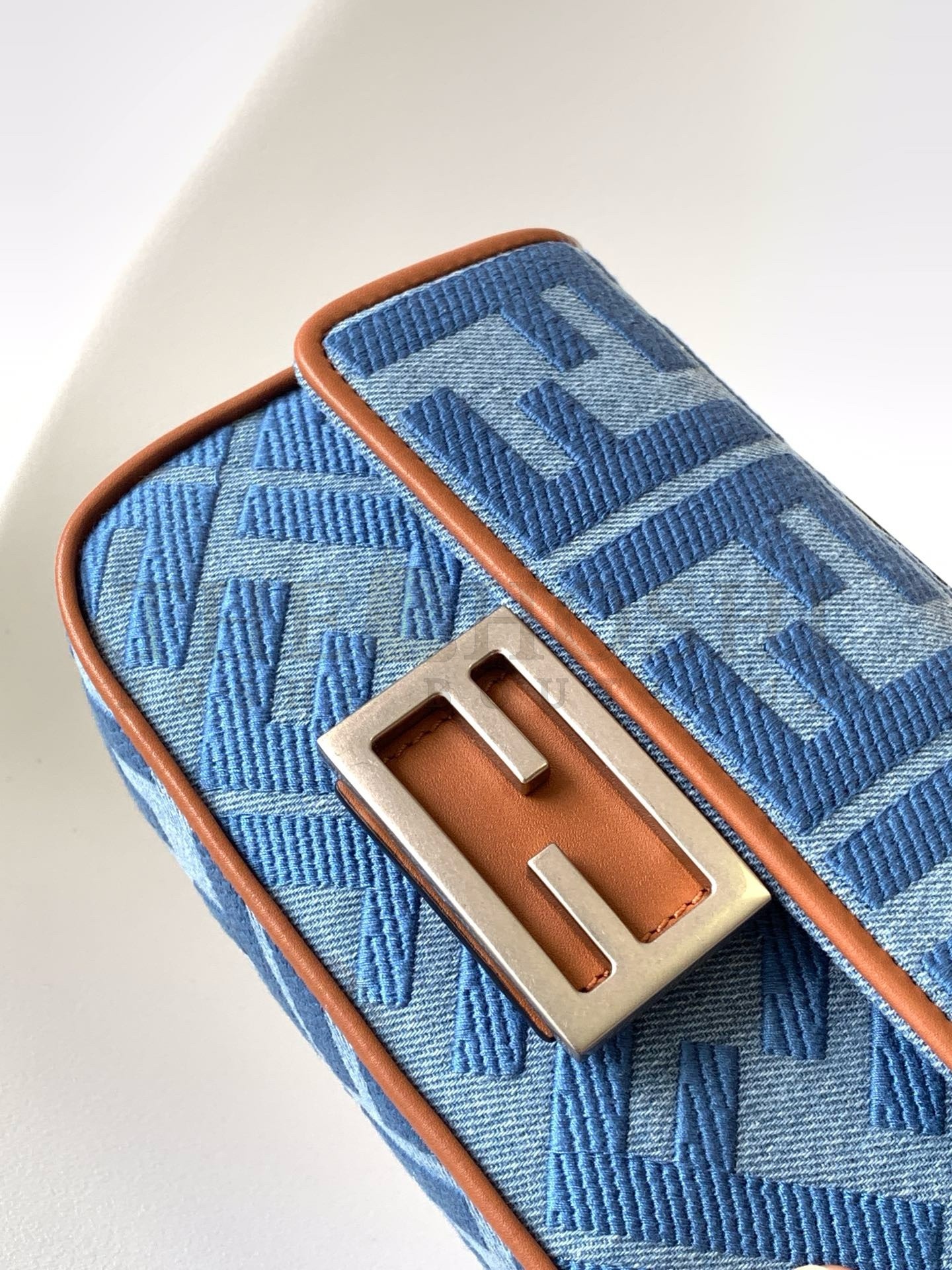 F**di Baguette Mini Bag in Denim with FF Embroidery Master Quality