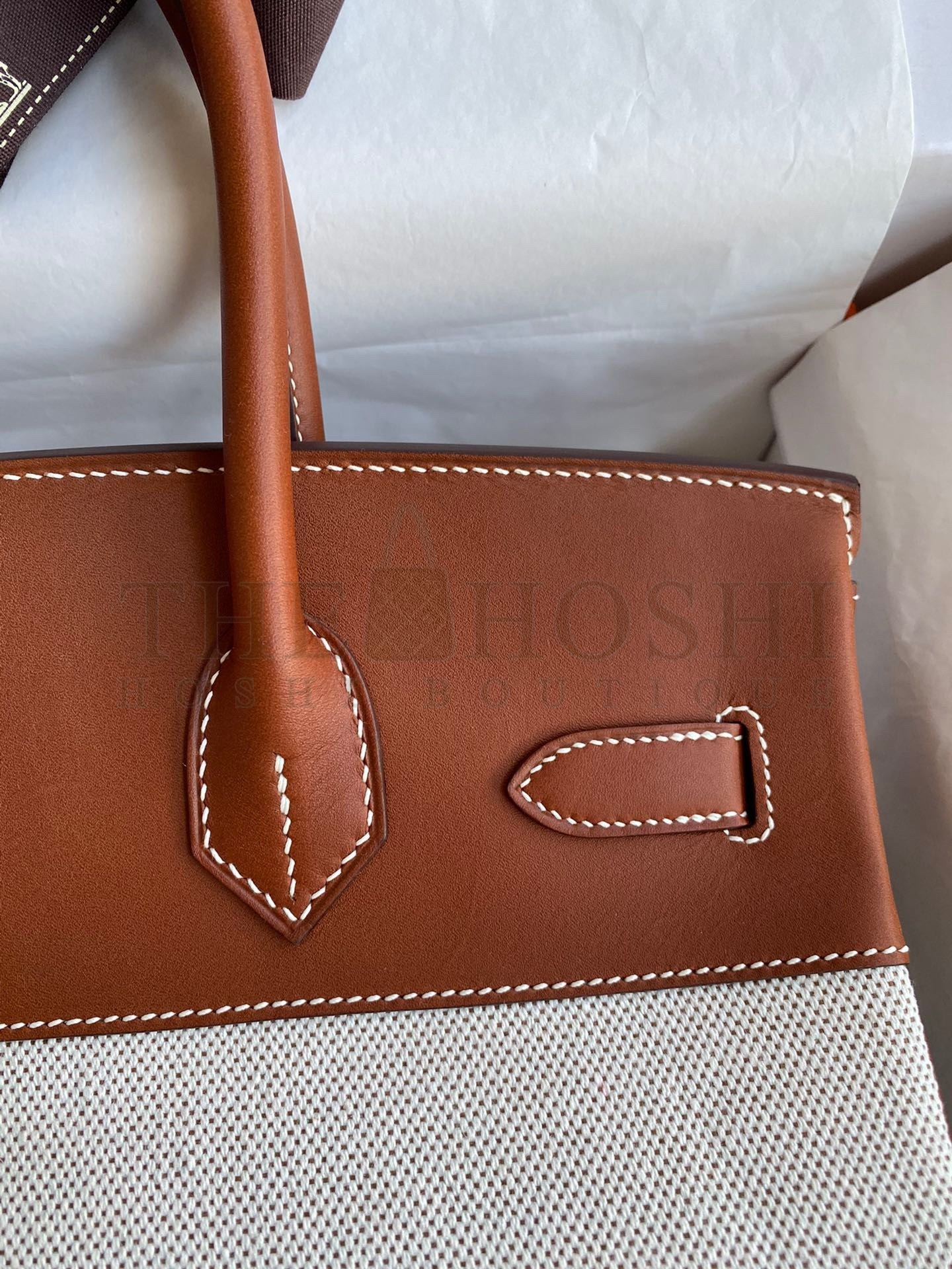H**me5 Birkin 30 Handmade Bag In Toile &amp; Gold Swift Leather Master Quality