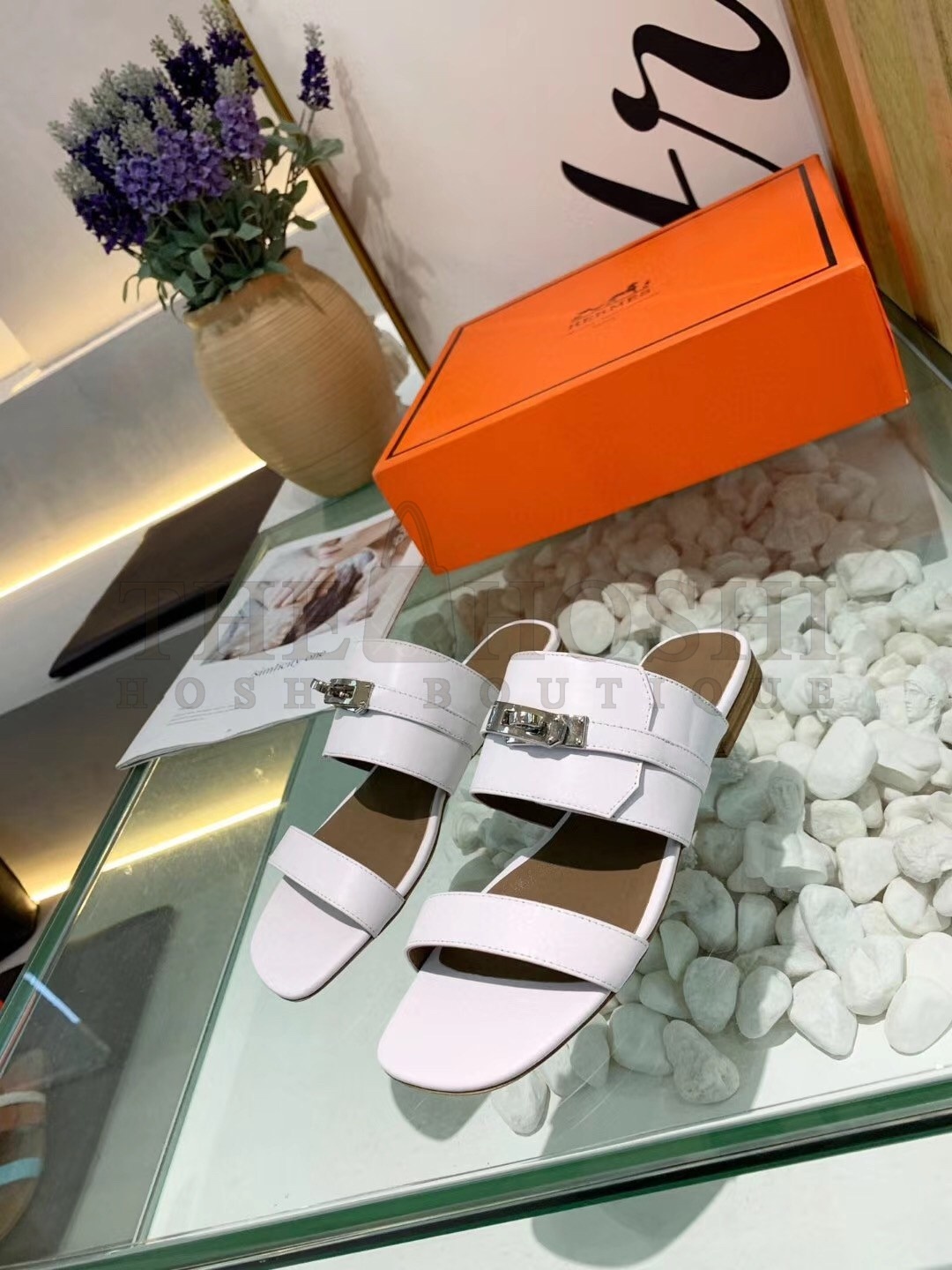H**me5 Avenue Sandals In White Calfskin Master Quality