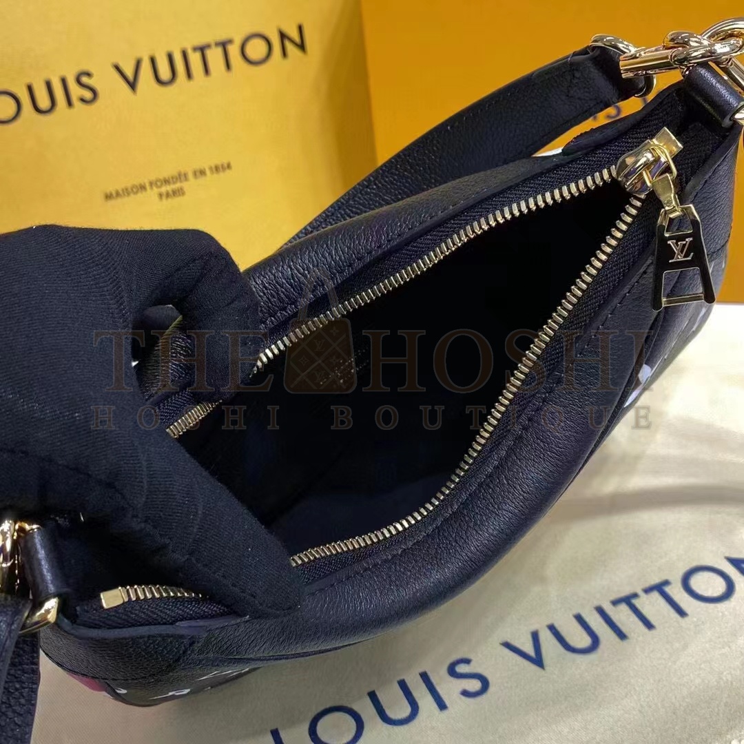 L0vis Vvtt0n LV Women Bagatelle Black Handbag Printed Embossed Grained Cowhide Leather Master Quality