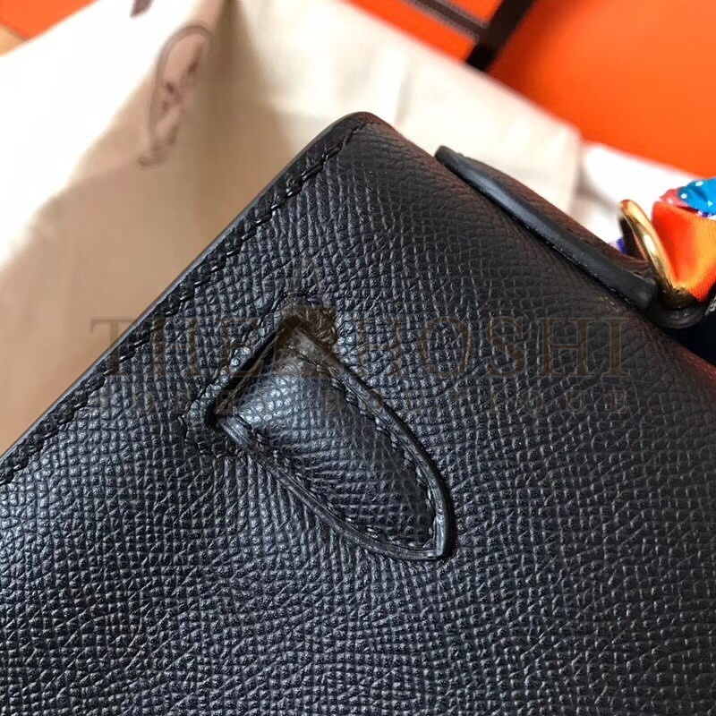 H**me5 Black Epsom Kelly 28cm Handmade Bag Master Quality