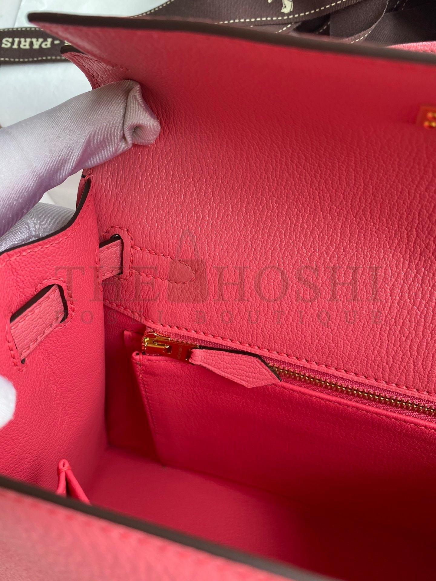 H**me5 Kelly Sellier 25 Handmade Bag In Rose Lipstick Mysore Goatskin Master Quality