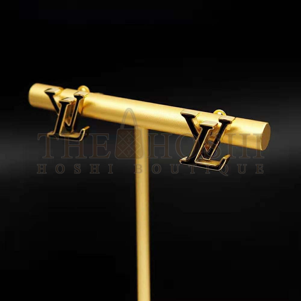 L0vis Vvtt0n Women LV Iconic Enamel Earrings-Black Master Quality