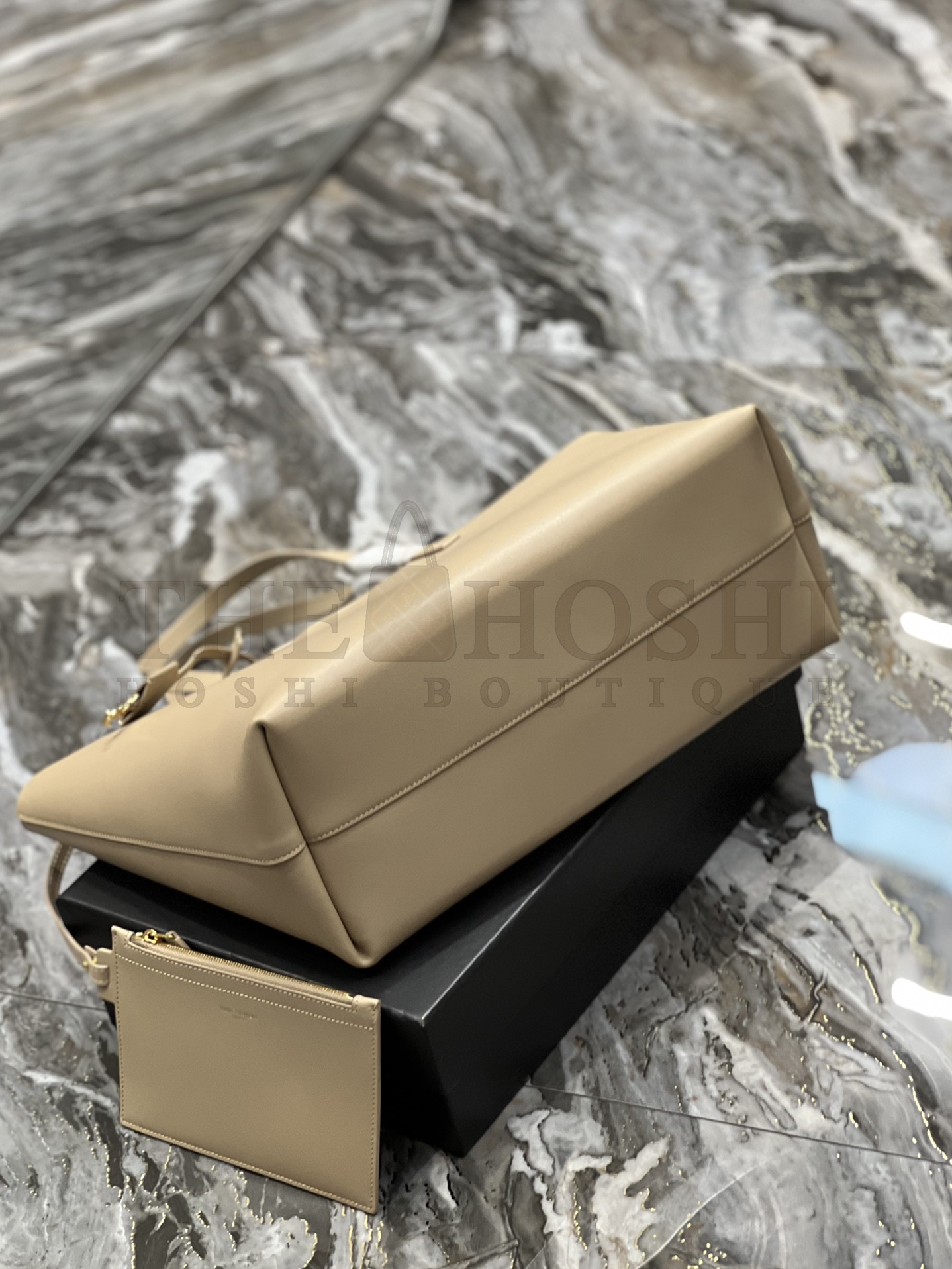 Sa1nt Lau*nt Y51 Women Shopping Sa1nt Lau*nt Tote Black Leather and light brown 38×28×13cm Master Quality
