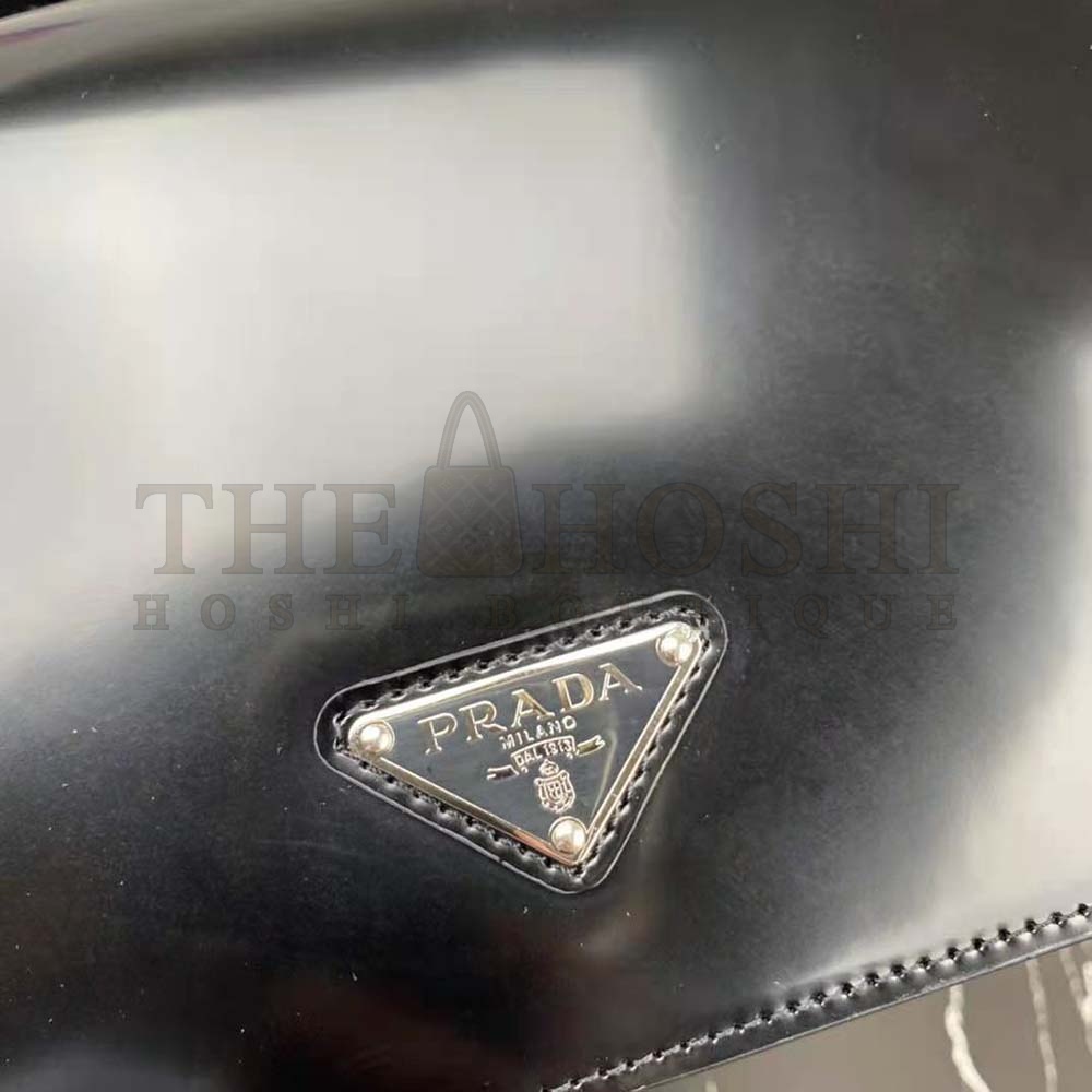 Pra*a Women Brushed Leather Shoulder Bag-Black Master Quality