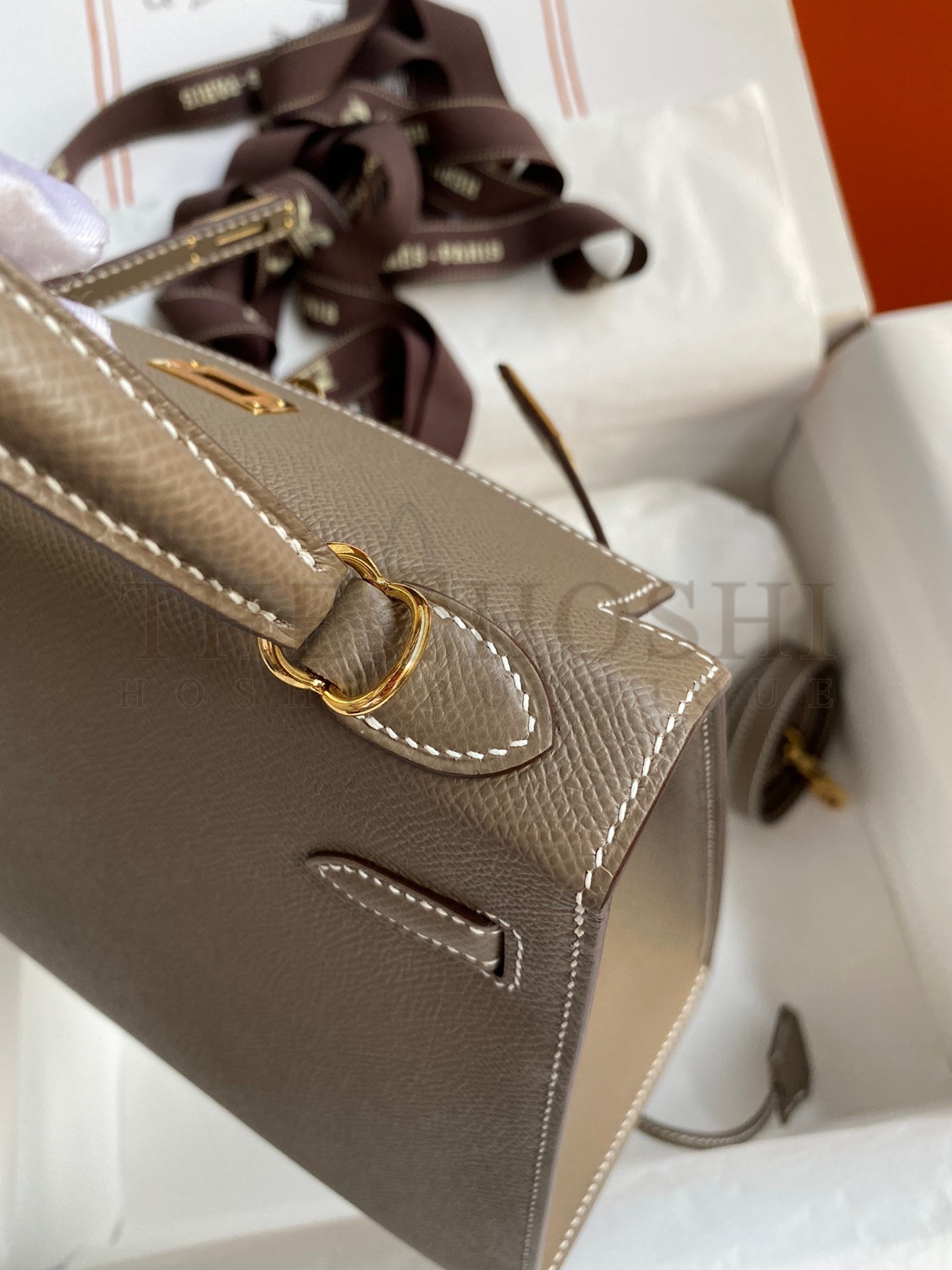 H**me5 Epsom Kelly 25cm Sellier Handmade Taupe Bag Master Quality