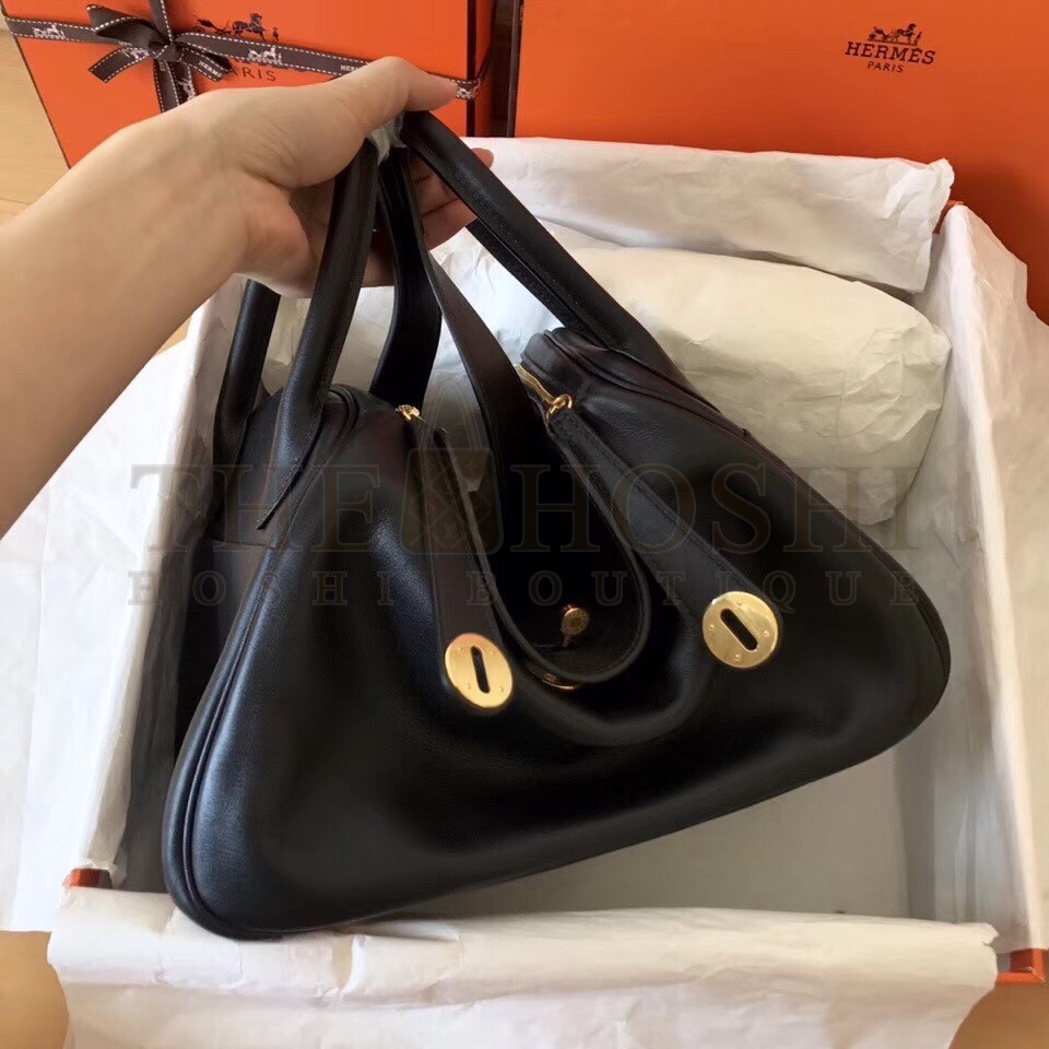 H**me5 Black Lindy 30cm Swift Handmade Bag Master Quality