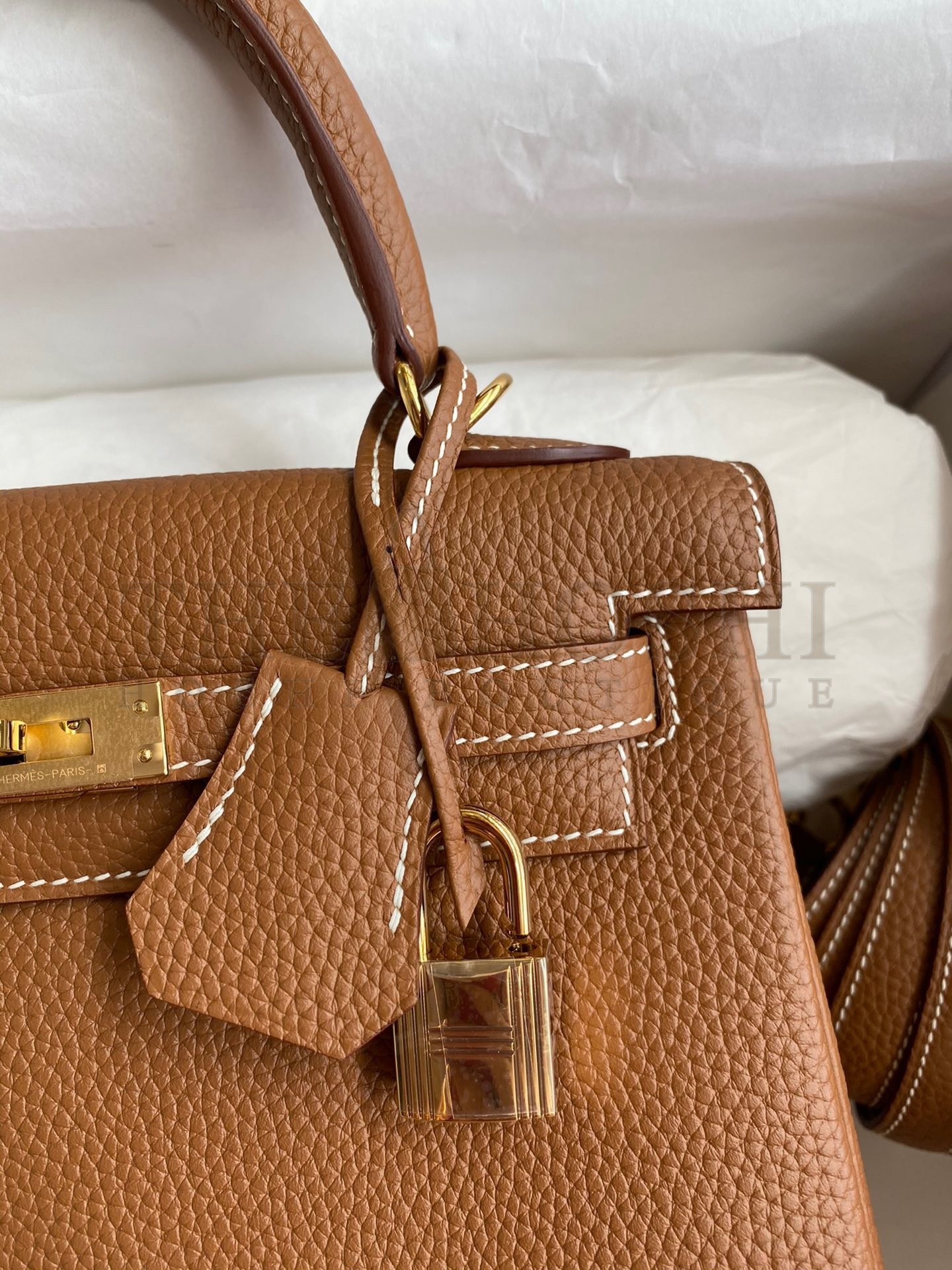 H**me5 Kelly Retourne 25 Handmade Bag In Gold Clemence Leather Master Quality