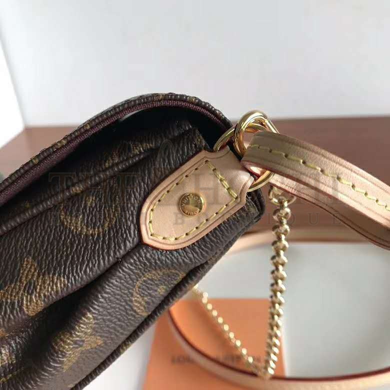 L0vis Vvtt0n LV Women Favorite MM Clutch in Monogram Coated Canvas-Brown Master Quality