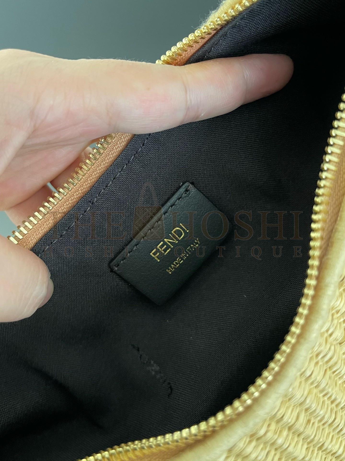 F**di F**digraphy Small Hobo Bag in Natural Raffia Master Quality