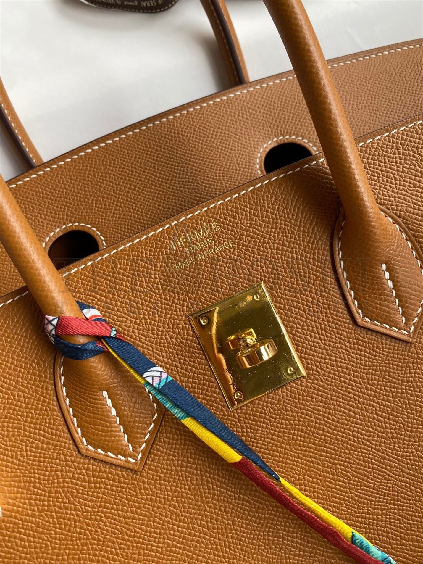 H**me5 Birkin 35 Retourne Handmade Bag In Gold Epsom Calfskin Master Quality