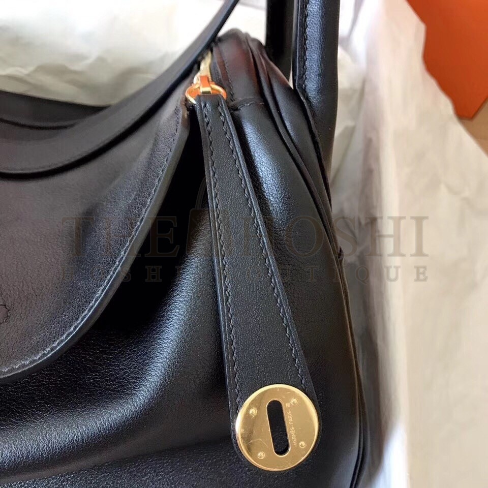 H**me5 Black Lindy 26cm Swift Handmade Bag Master Quality