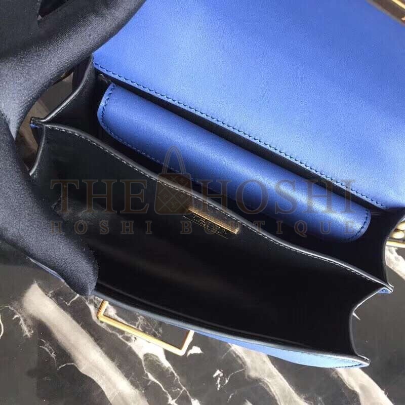 Pra*a Cahier Shoulder Bag In Blue/Black Leather Master Quality