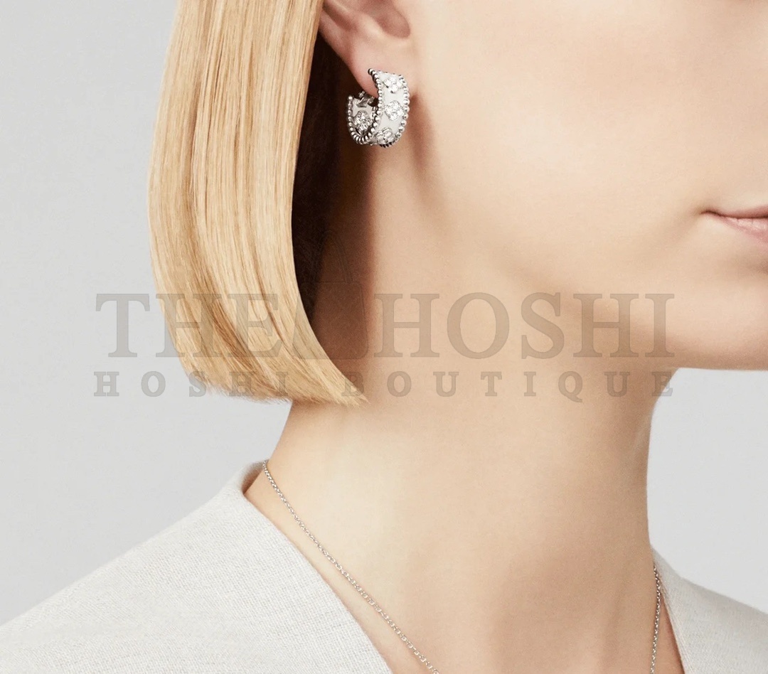 V*n Cl**f & Arpels Kaleidoscope Earrings, Perlée clovers hoop earrings Master Quality