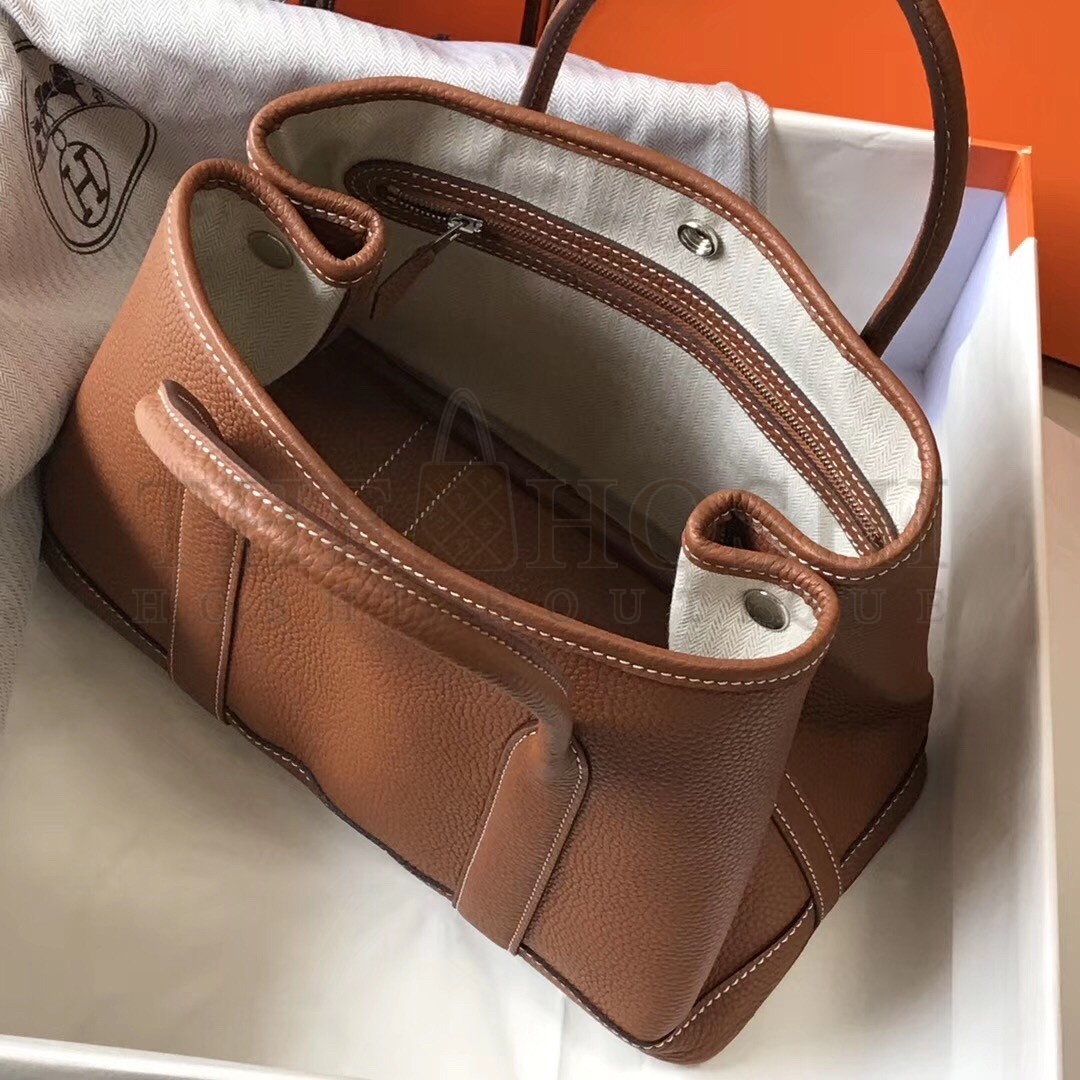 H**me5 Garden Party 36 Bag In Gold Clemence Leather Master Quality