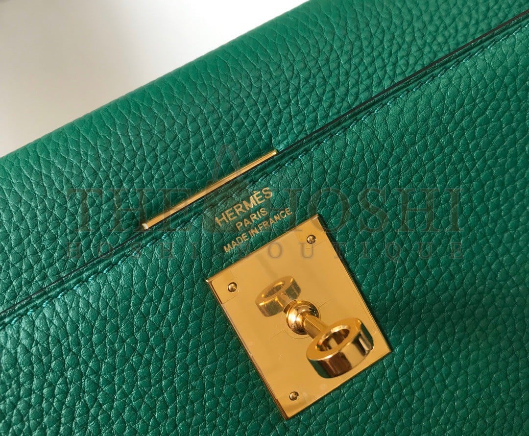 H**me5 Kelly 28cm Retourne Bag in Malachite Clemence Leather GHW Master Quality