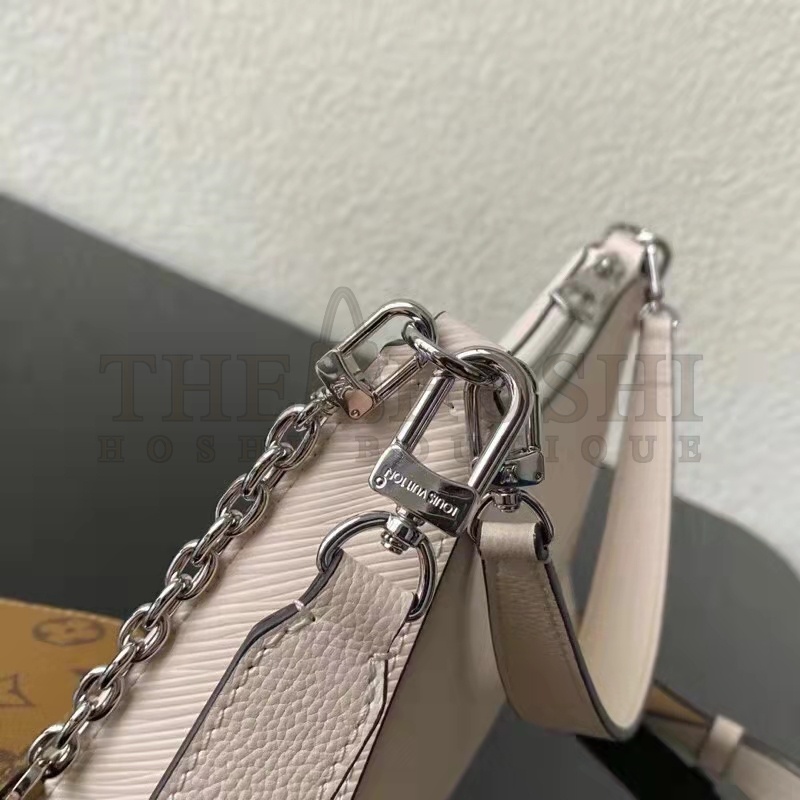 L0vis Vvtt0n LV Women Marelle Handbag Quartz White Epi Grained Cowhide Canvas Master Quality