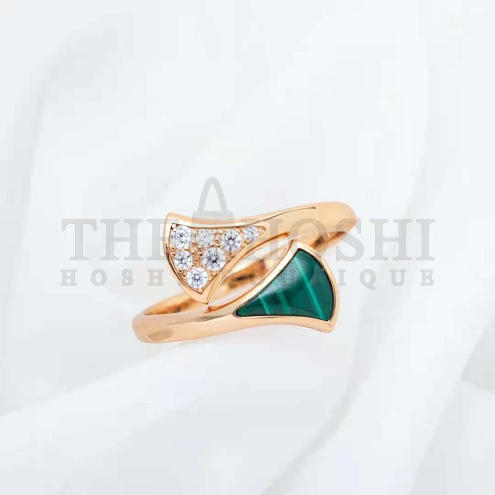 Bv1g*ai Women Divas Dream 18 KT Rose Gold Ring Master Quality
