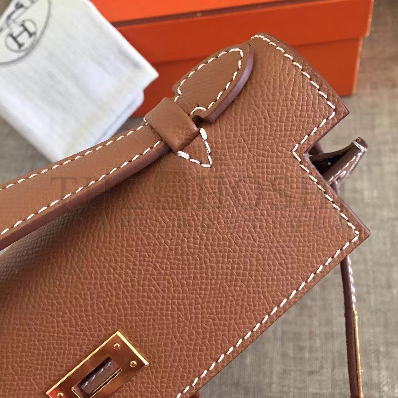 H**me5 Brown Kelly Pochette Epsom Handmade Bag Master Quality