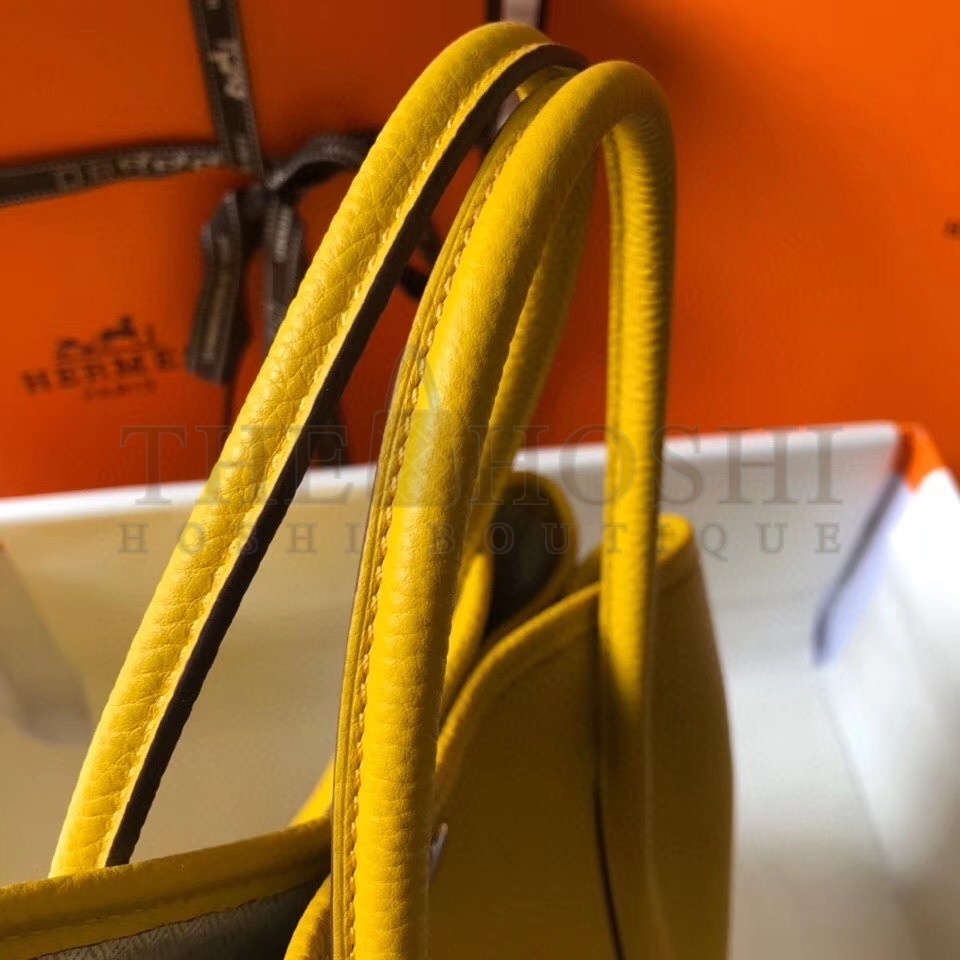 H**me5 Garden Party 30 Bag In Yellow Clemence Leather Master Quality