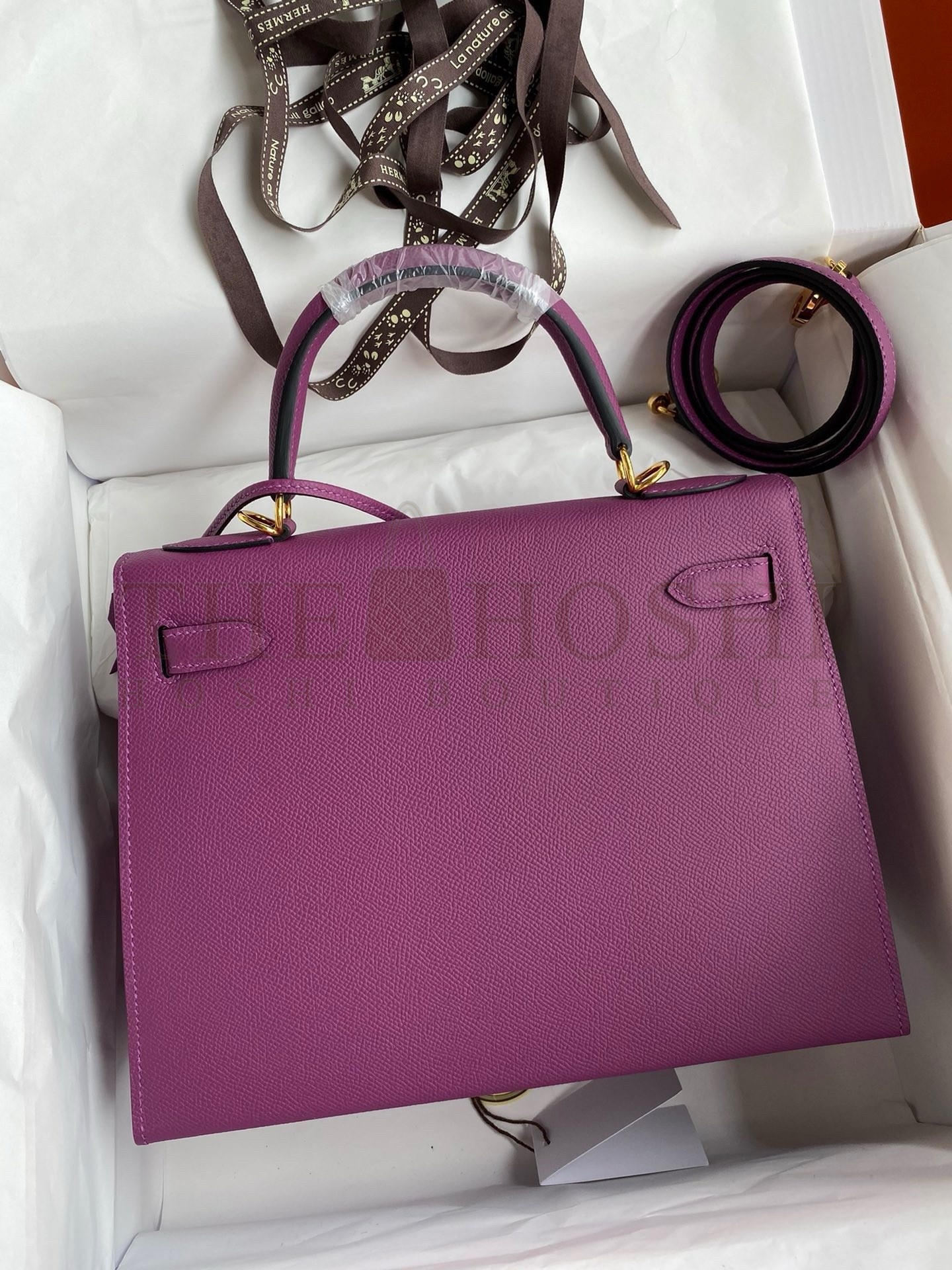 H**me5 Kelly Sellier 32 Handmade Bag in Anemone Epsom Calfskin Master Quality