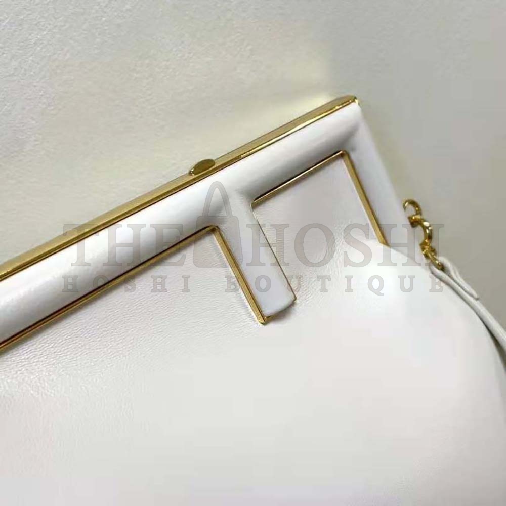 F**di Women First Small White Leather Bag Master Quality