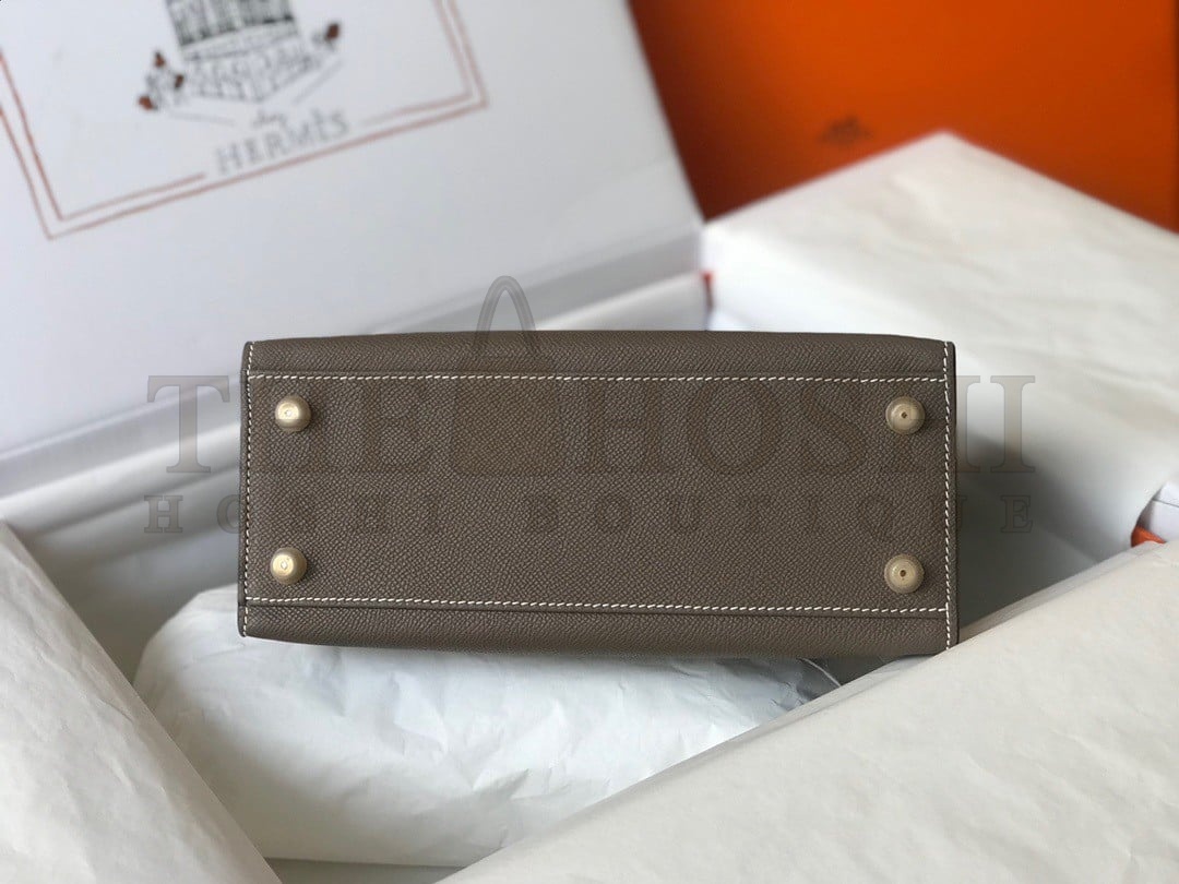 H**me5 Kelly 28cm Sellier Bag in Taupe Epsom Calfskin GHW Master Quality