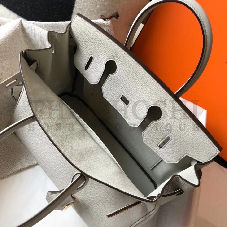 H**me5 Pearl Grey Clemence Birkin 30cm Bag GHW Master Quality