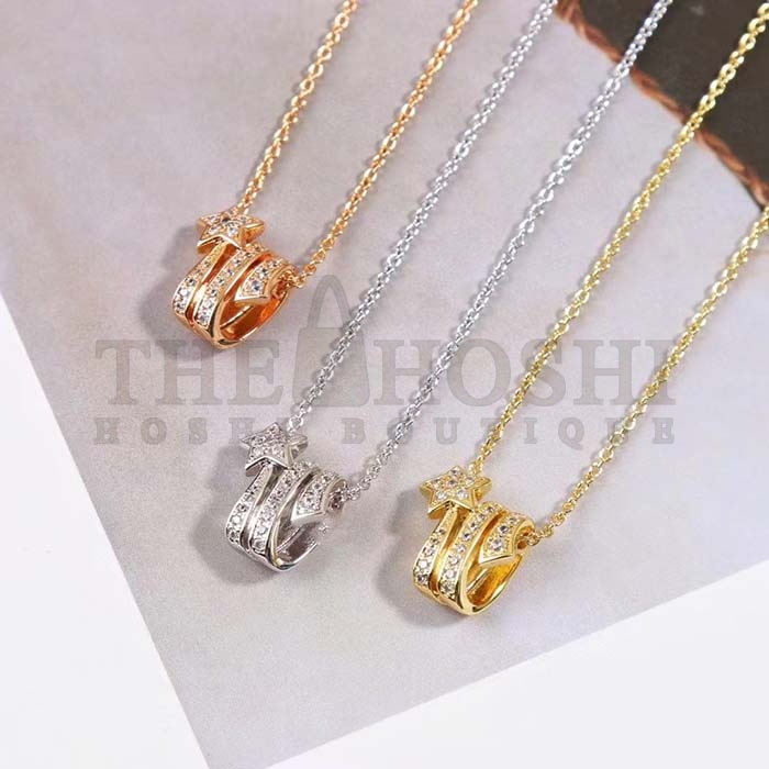 Ch**el Women CC Étoile Filante Necklace 18K White Gold D1am0nds Master Quality