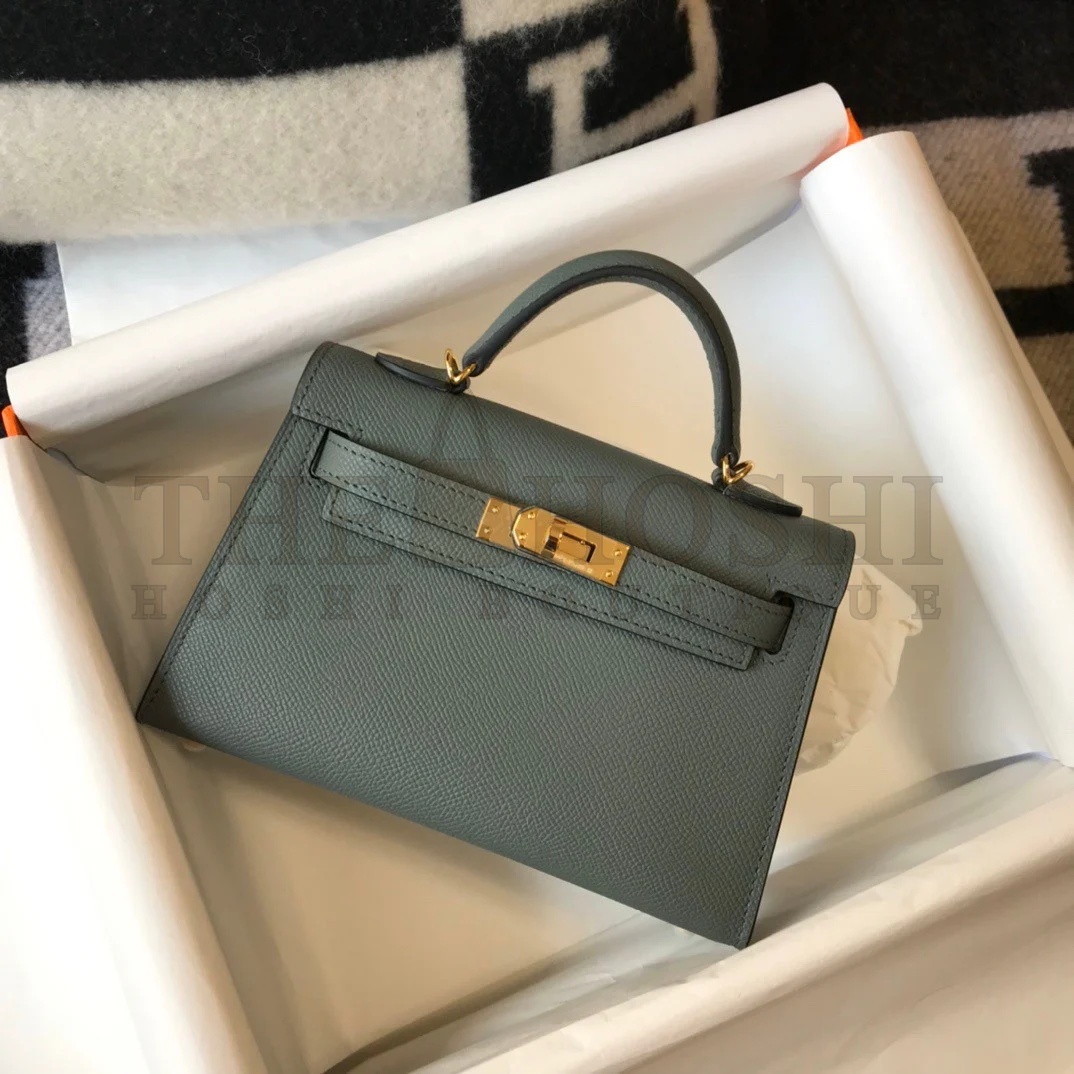 H**me5 Kelly Mini II Sellier Bag In Vert Amande Epsom Leather GHW Master Quality