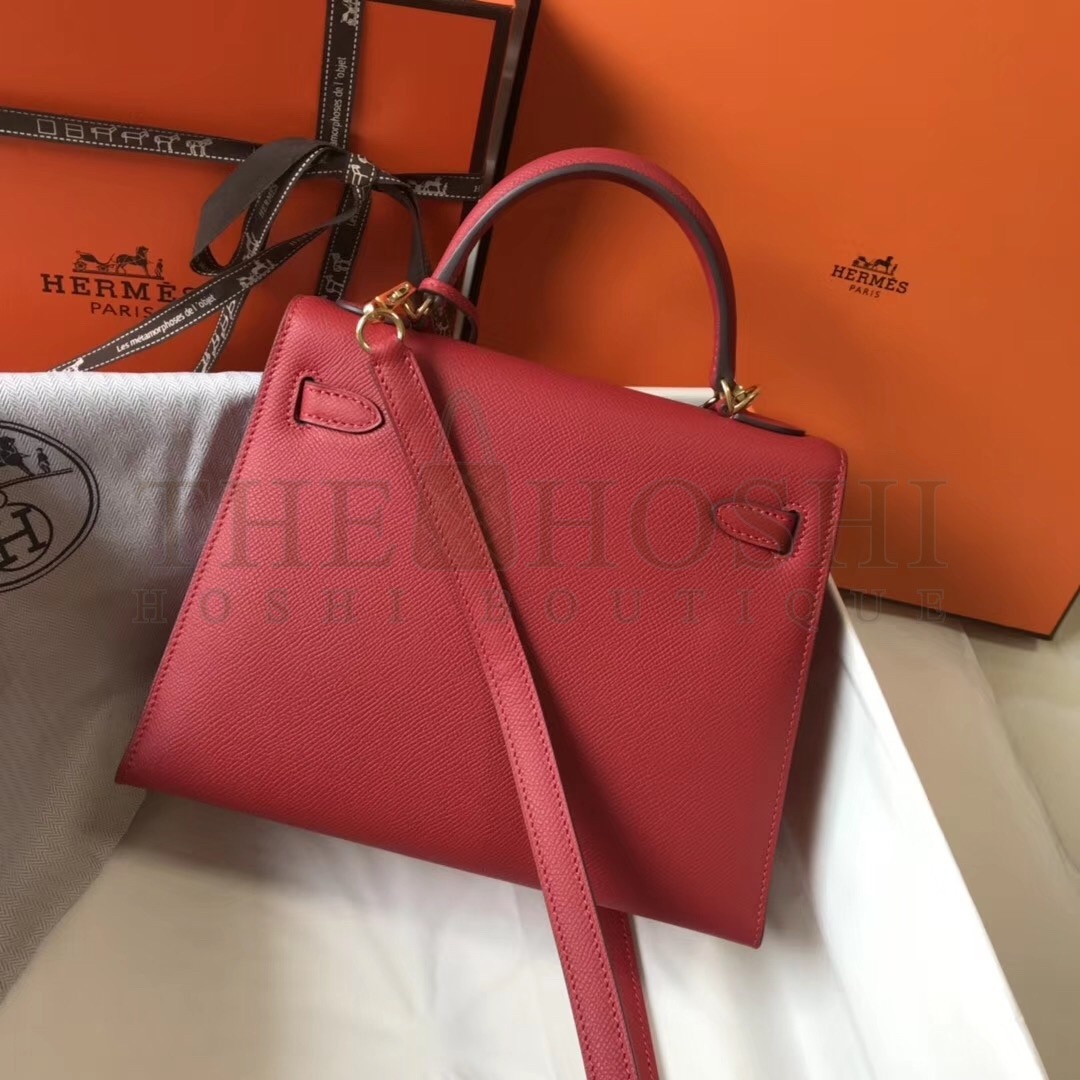 H**me5 Kelly 25cm Sellier Bag In Red Epsom Leather Master Quality