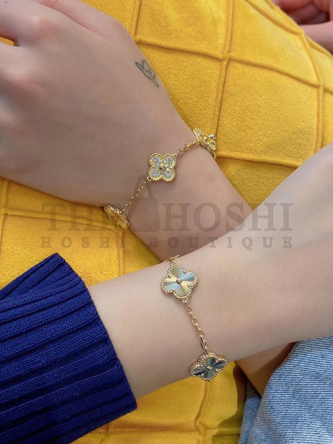 V*n Cl**f Bracelet replica, Vintage Alhambra bracelet Dupe, 5 motifs Master Quality