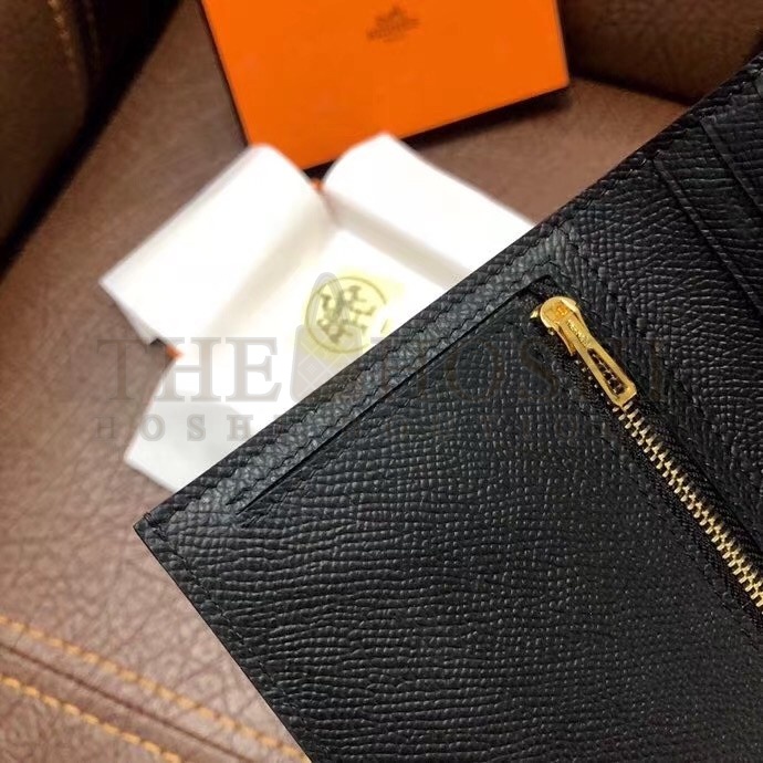 H**me5 Bearn Compact Wallet In Black Epsom Leather Master Quality