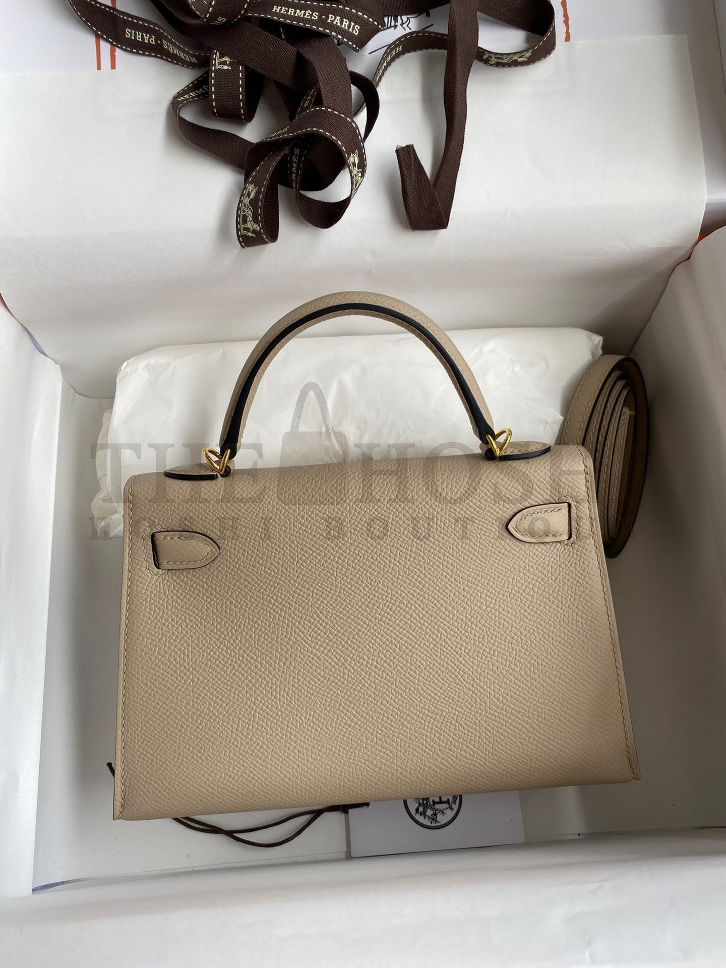H**me5 Kelly Mini II Sellier Handmade Bag In Trench Epsom Calfskin Master Quality