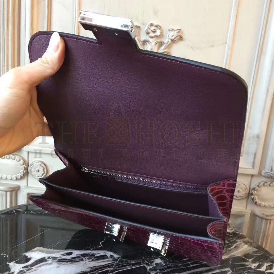 H**me5 Fuchsia Constance MM 24cm Crocodile Bag Master Quality