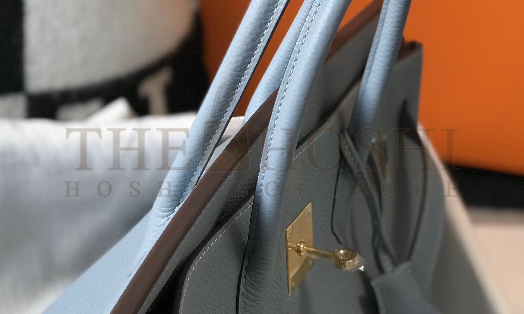 H**me5 Birkin 30cm Bag In Blue Lin Clemence Leather Master Quality