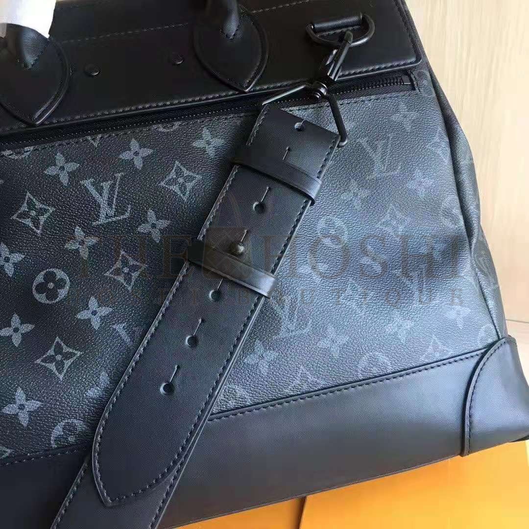 L0vis Vvtt0n LV Men Steamer PM Bag in Monogram Eclipse Coated Canvas-Black Master Quality