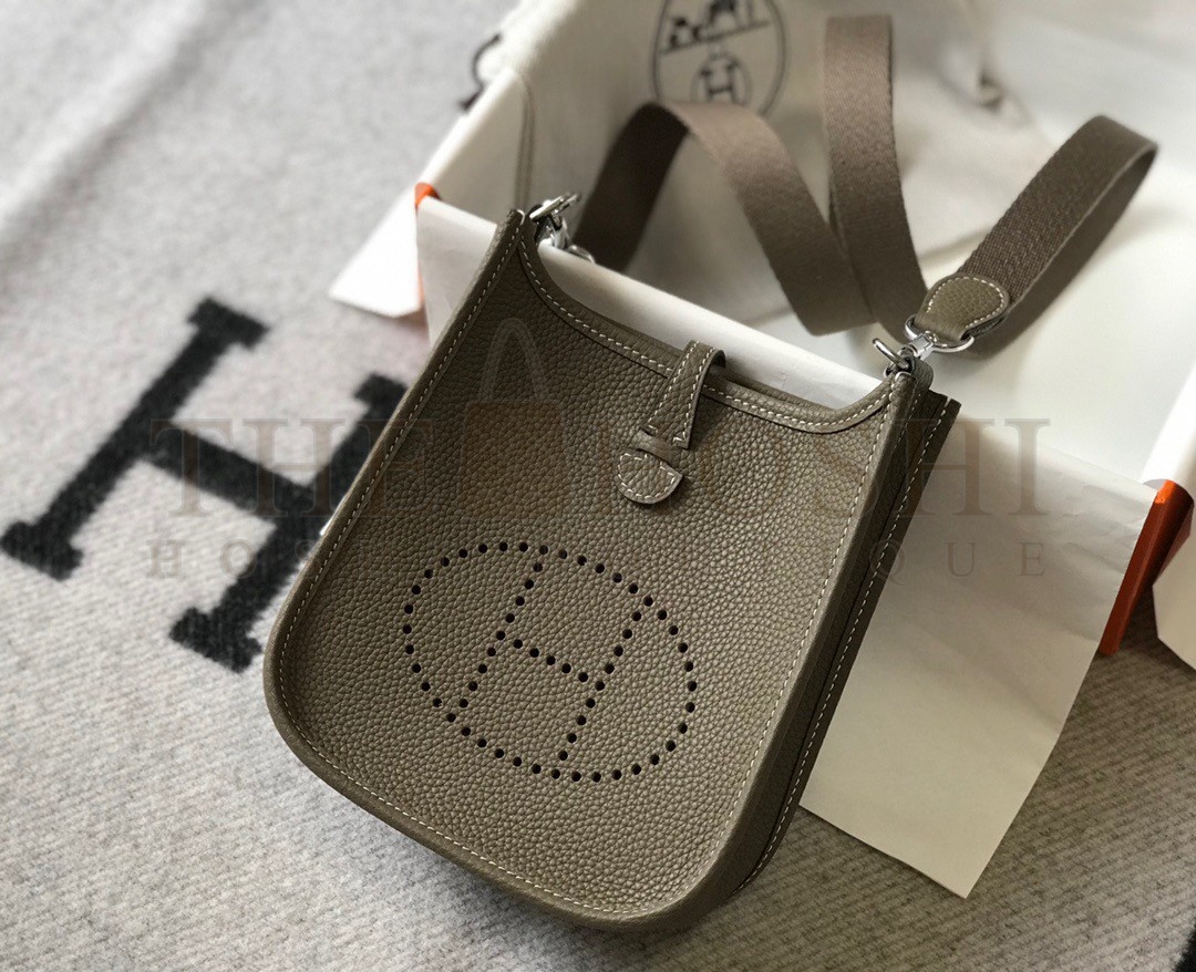 H**me5 Evelyne III Mini Bag In Taupe Clemence Leather Master Quality