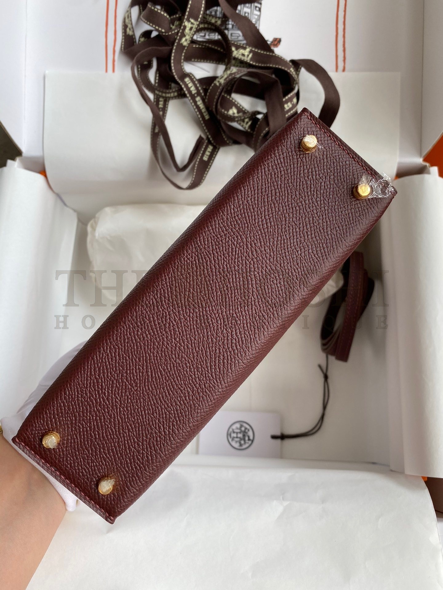 H**me5 Kelly Mini II Sellier Handmade Bag In Bordeaux Epsom Calfskin Master Quality