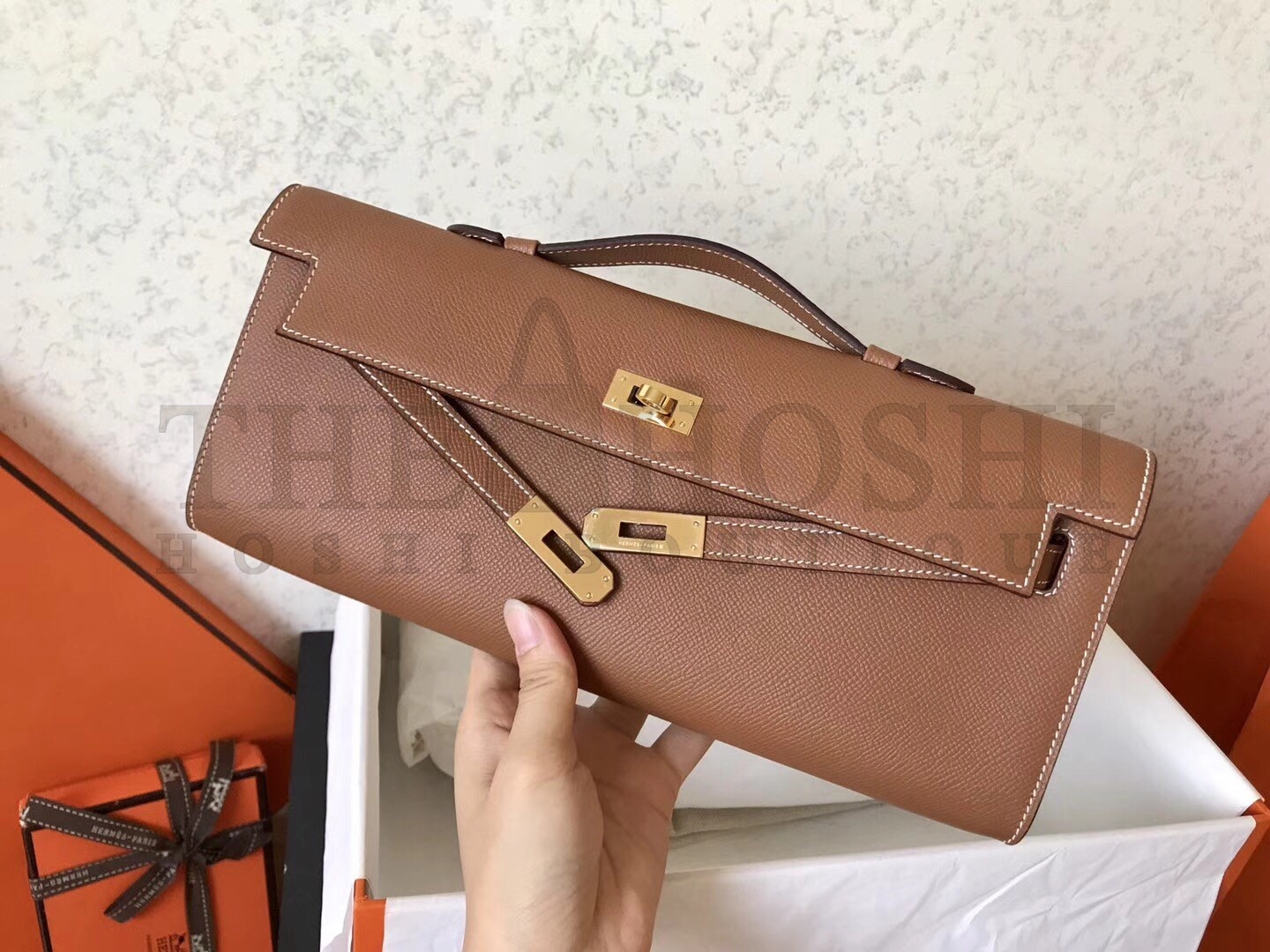 H**me5 Brown Epsom Kelly Cut Handmade Bag Master Quality