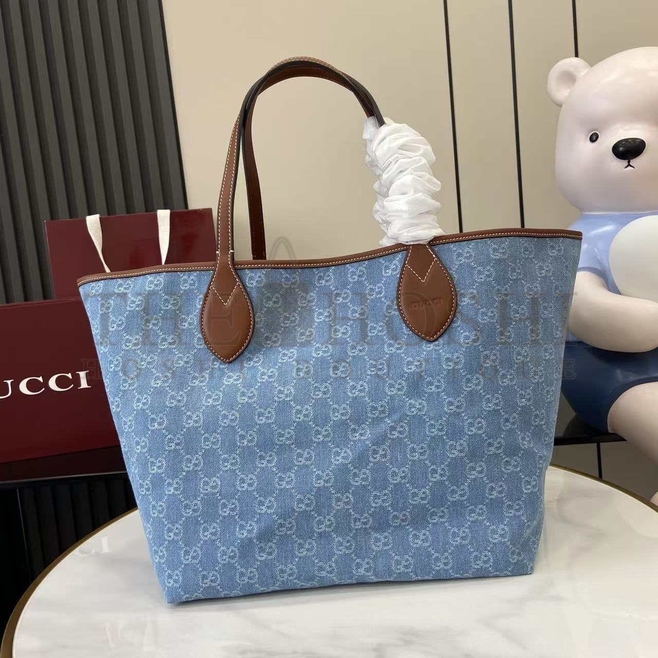 Gvc*1 GG Totissima Denim Tote Bag 30.5x28x27cm Master Quality